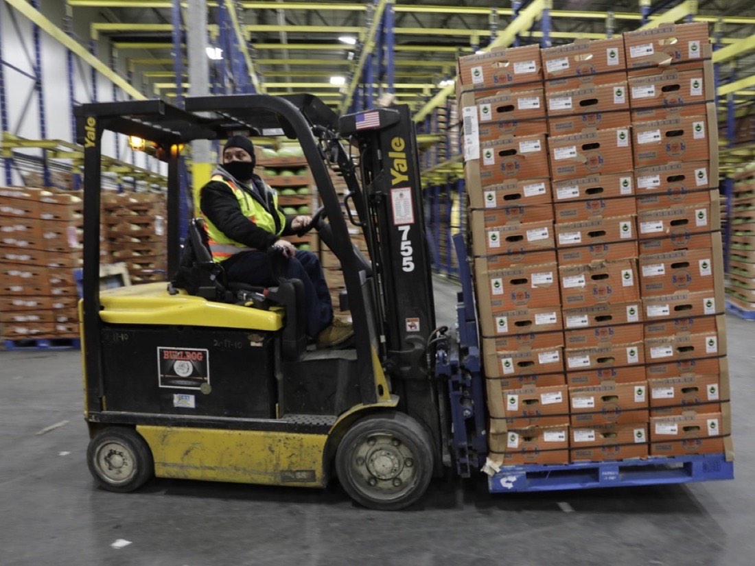 Palletised stores moving out for delivery